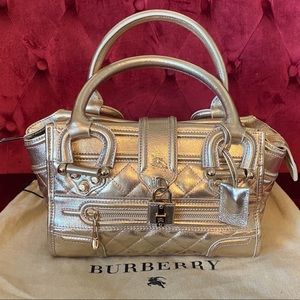 Burberry Grande Manor Leather Handbag